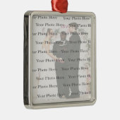 Foto: Custom Square Silver Wedding Ornament (Rechts)