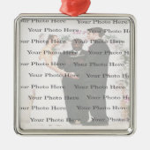 Foto: Custom Square Silver Wedding Ornament (Voorkant)