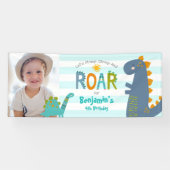 Foto Cute Dinosaurs Stomp Chomp Roar Boy Birthday Spandoek (Horizontaal)