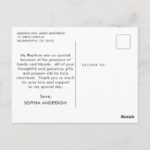 Foto dank je voor Doop in Perzik en Goud Briefkaart (Achterkant)