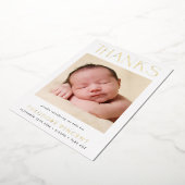 FOTO DANK U DE moderne serif font new baby Folie Uitnodiging (Gedraaid)