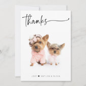 FOTO DANK U HET moderne eenvoudige script Bedankkaart (Voorkant)