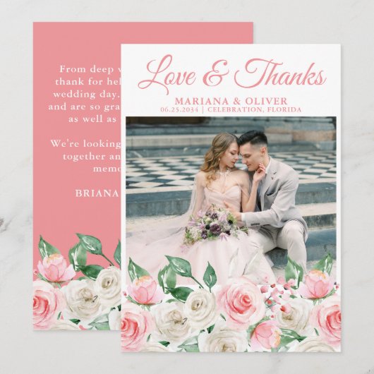 Foto Dank u kaart Floral (Voorkant / Achterkant)