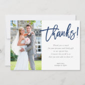 FOTO DANK U moderne hedendaagse script marine Bedankkaart (Voorkant)