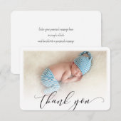 FOTO DANK U moderne kalligrafie script schrijven Bedankkaart (Voorkant / Achterkant)