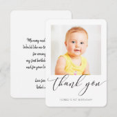 FOTO DANK U moderne kalligrafie script schrijven Bedankkaart (Voorkant / Achterkant)