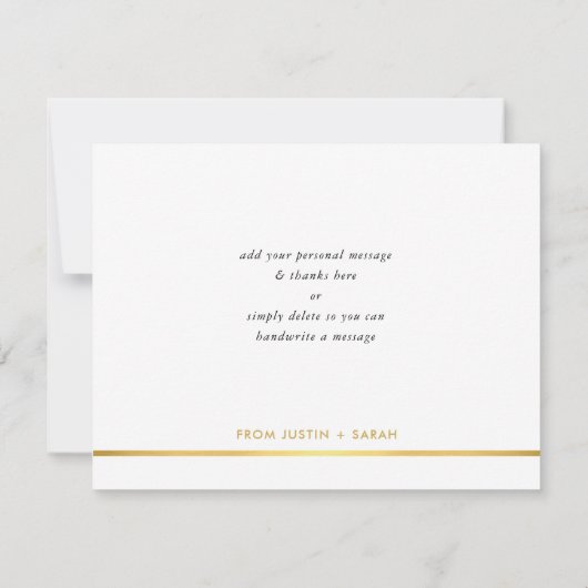 FOTO DANKJEWEL moderne luxe kalligrafie schrift Bedankkaart (Achterkant)