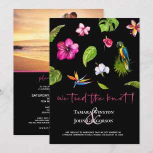 Foto Dark Tropical Tied Knot Just getrouwd Kaart