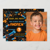 Foto Dart Party Verjaardag Uitnodiging | Dart Pist (Voorkant / Achterkant)