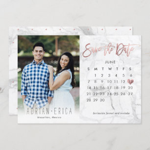 Foto: Date Calendar Marble Roos Gold opslaan Kaart