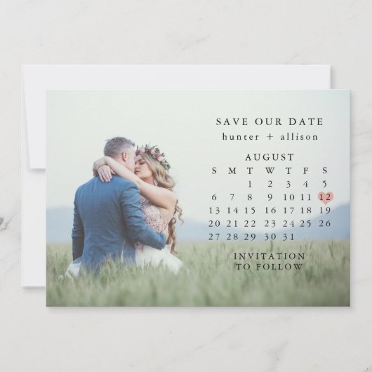 Foto: Date Calendar opslaan Save The Date (Voorkant)