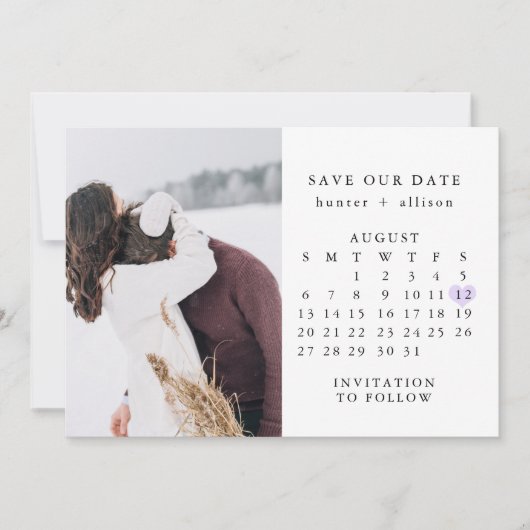 Foto: Date Calendar opslaan Save The Date (Voorkant)