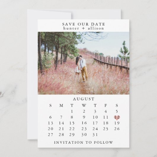 Foto: Date Calendar opslaan Save The Date (Voorkant)