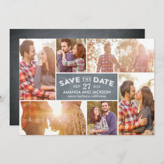 Foto: datum opslaan - alkbord save the date (Voorkant / Achterkant)