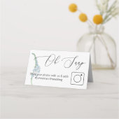 Foto Delen Gevouwen tafelkaart Blauw Bloemen (Voorkant)