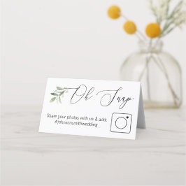 Foto Delen Gevouwen tafelkaart #hashtag groen