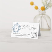Foto Delen Vouwbare tafelkaart Teal Monogram (Achterkant)