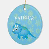 Foto Dinosaur Cute Blue Kinderen Keramisch Ornament (Links)