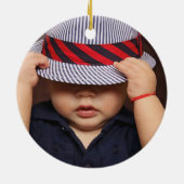 Foto Dinosaur Cute Blue Kinderen Keramisch Ornament (Achterkant)