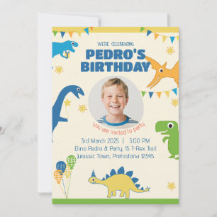 Foto Dinosaurus Verjaardagsfeestje Kaart