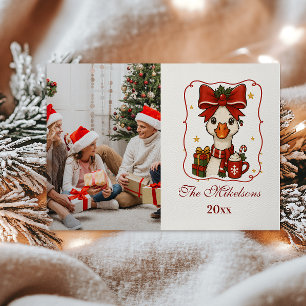 Foto Domme Gans Kerstmis Feestdagenkaart