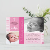 FOTO DOOP gestreept essentiepatroon roze Kaart (Staand voorkant)