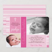 FOTO DOOP gestreept essentiepatroon roze Kaart (Voorkant / Achterkant)