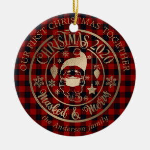 Foto door de firma Christmas pandemic masked merry Keramisch Ornament