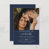 Foto Double Memorial Funeral Blue Prayer Kaart (Voorkant / Achterkant)