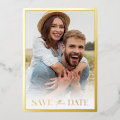 Foto eenvoudig opslaan Datum Folie Uitnodiging (Voorkant)