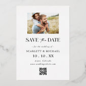 Foto eenvoudig opslaan Datum Folie Uitnodiging (Achterkant)