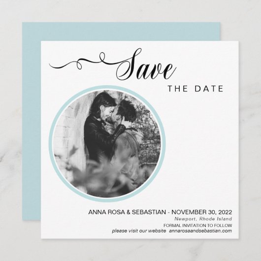 *~* FOTO EENVOUDIGE MINIMALE BRUILOFT SAVE THE DAT SAVE THE DATE (Voorkant / Achterkant)