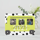 Foto eerste dag van het schoolbusvenster kaart (Staand voorkant)