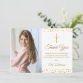 Foto Eerste Heilige Communie met Gouden Harten Bedankkaart (Staand voorkant)