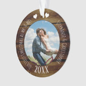 Foto Eerste Kerstmis Mr. & Mrs Dubbelzijdig Ornament (voorkant)