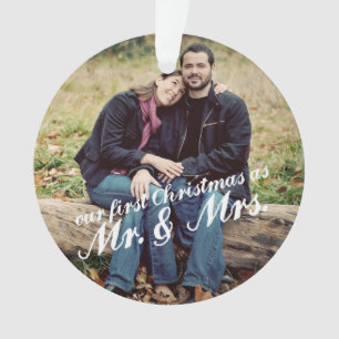 Foto eerste kerstmis Mr. & Mrs Ornament