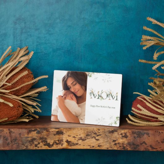 Foto eerste Moederdag botanische letters Fotoplaat (Zijkant)