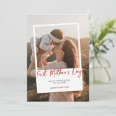 Foto eerste Moederdag Polaroid Feestdagenkaart (Staand voorkant)