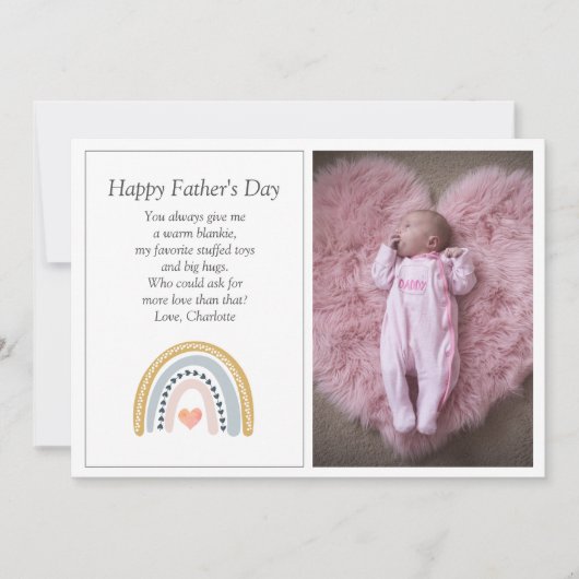 Foto eerste Vaderdag Feestdagenkaart (Voorkant)