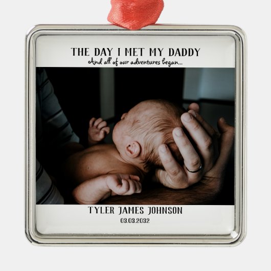 Foto eerste Vaderdag Metalen Ornament (Voorkant)