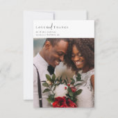 Foto Elegant Chic Script Wedding Bedankkaart (Voorkant)