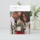 Foto Elegant Chic Script Wedding Bedankkaart (Staand voorkant)