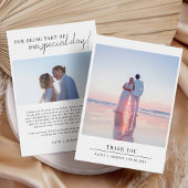 Foto Elegant Chic Script Wedding Bedankkaart