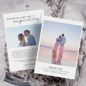 Foto Elegant Chic Script Wedding Bedankkaart