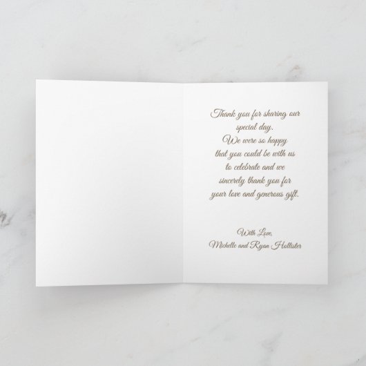 Foto Elegant Dank u Bruiloft Custom Photo Card Bedankkaart (Binnen)