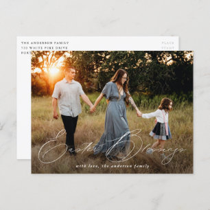 Foto Elegant Easter Blessings Feestdagenkaart