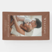 Foto Elegant Eenvoudig Welkom Bruiloft Spandoek (Horizontaal)