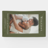 Foto Elegant Eenvoudig Welkom Bruiloft Spandoek (Horizontaal)