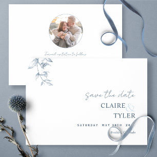 Foto, Elegant en Minimal Blue Wedding Save The Date
