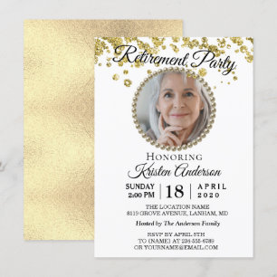 Foto: Elegant Gold Glitter Retirement Party Kaart